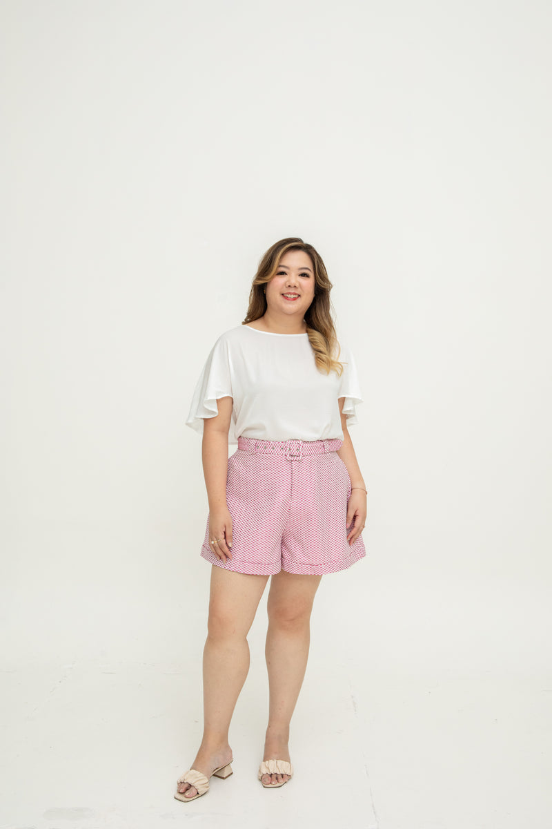 (Co-ord) Soft Luxe Belted Short (Pink)