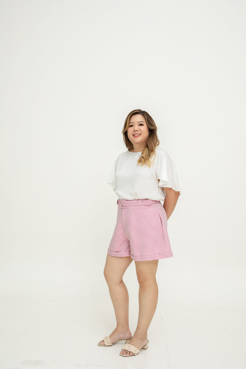 (Co-ord) Soft Luxe Belted Short (Pink)