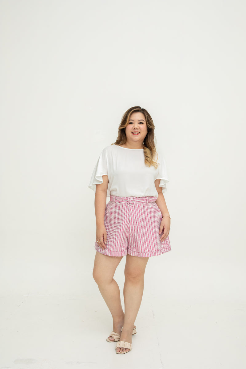 (Co-ord) Soft Luxe Belted Short (Pink)