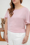 Flutter Sleeve Satin Top (Pink)