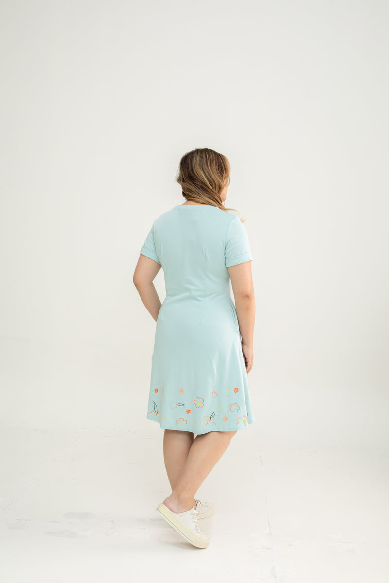 (ADULT) Bloom Édition Limitée Skater Dress (Sky Blue)