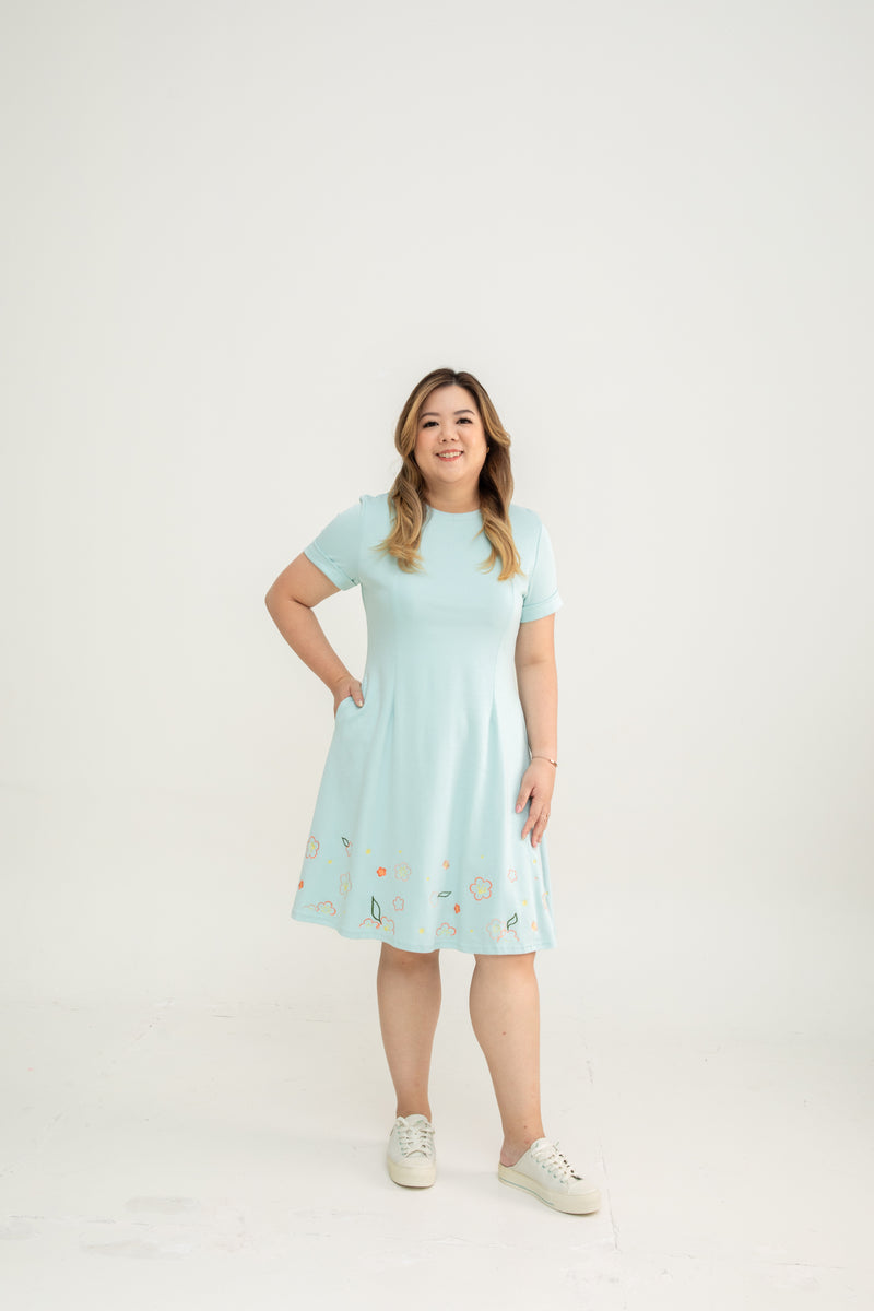 (ADULT) Bloom Édition Limitée Skater Dress (Sky Blue)