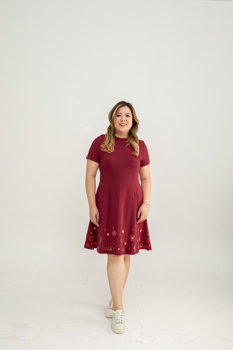 (ADULT) Bloom Édition Limitée  Skater Dress (Red)