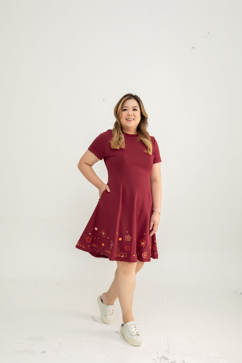 (ADULT) Bloom Édition Limitée  Skater Dress (Red)