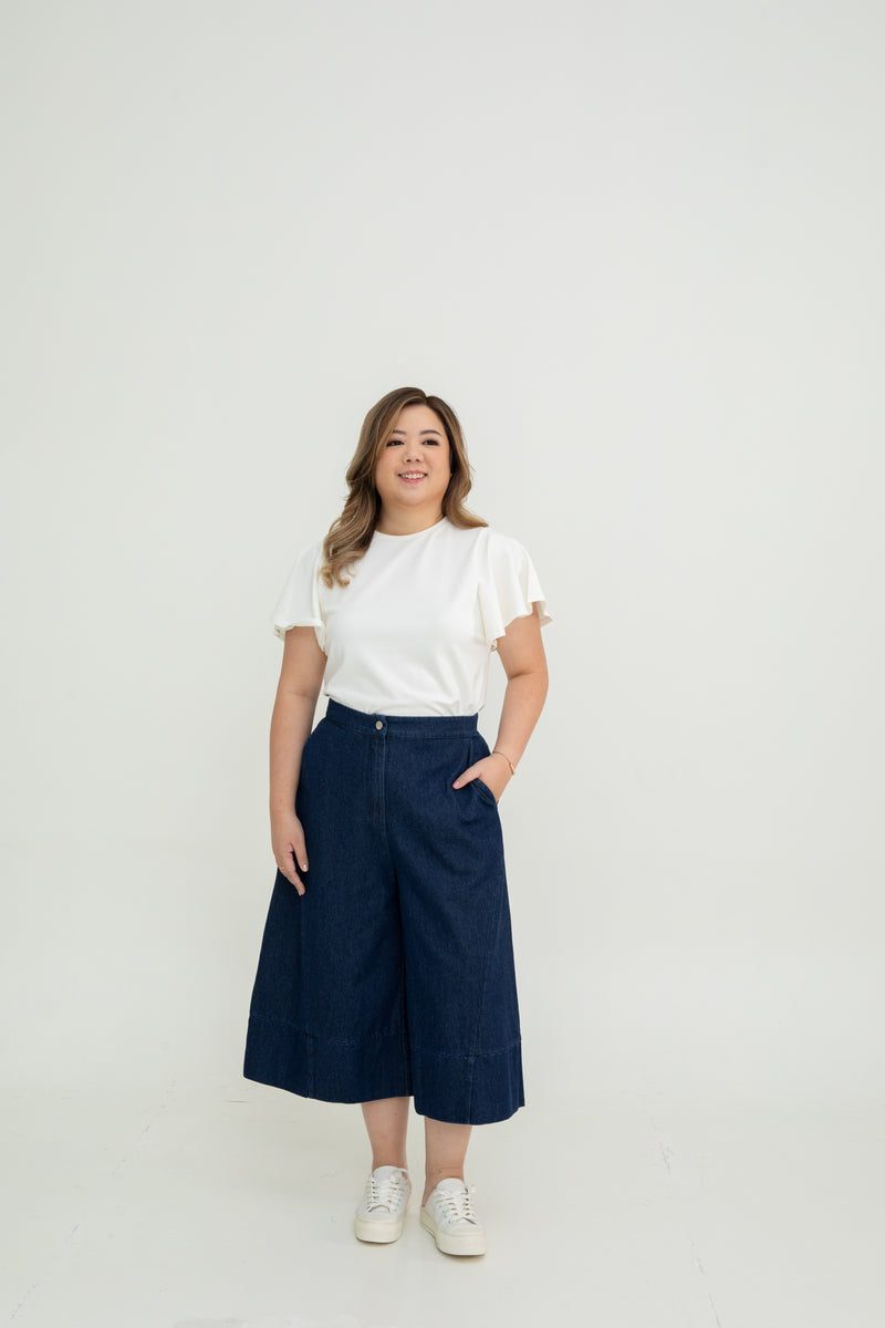 Soft Denim Culottes (Dark Wash)