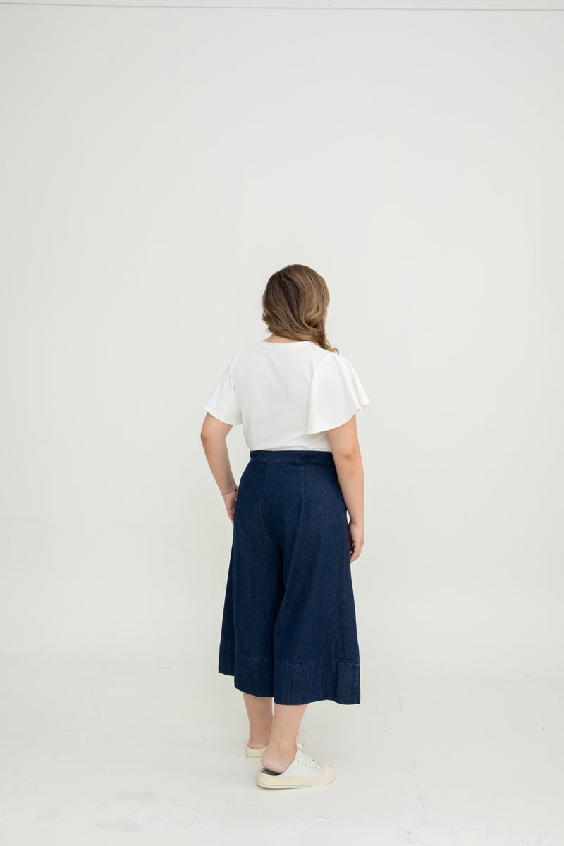 Soft Denim Culottes (Dark Wash)