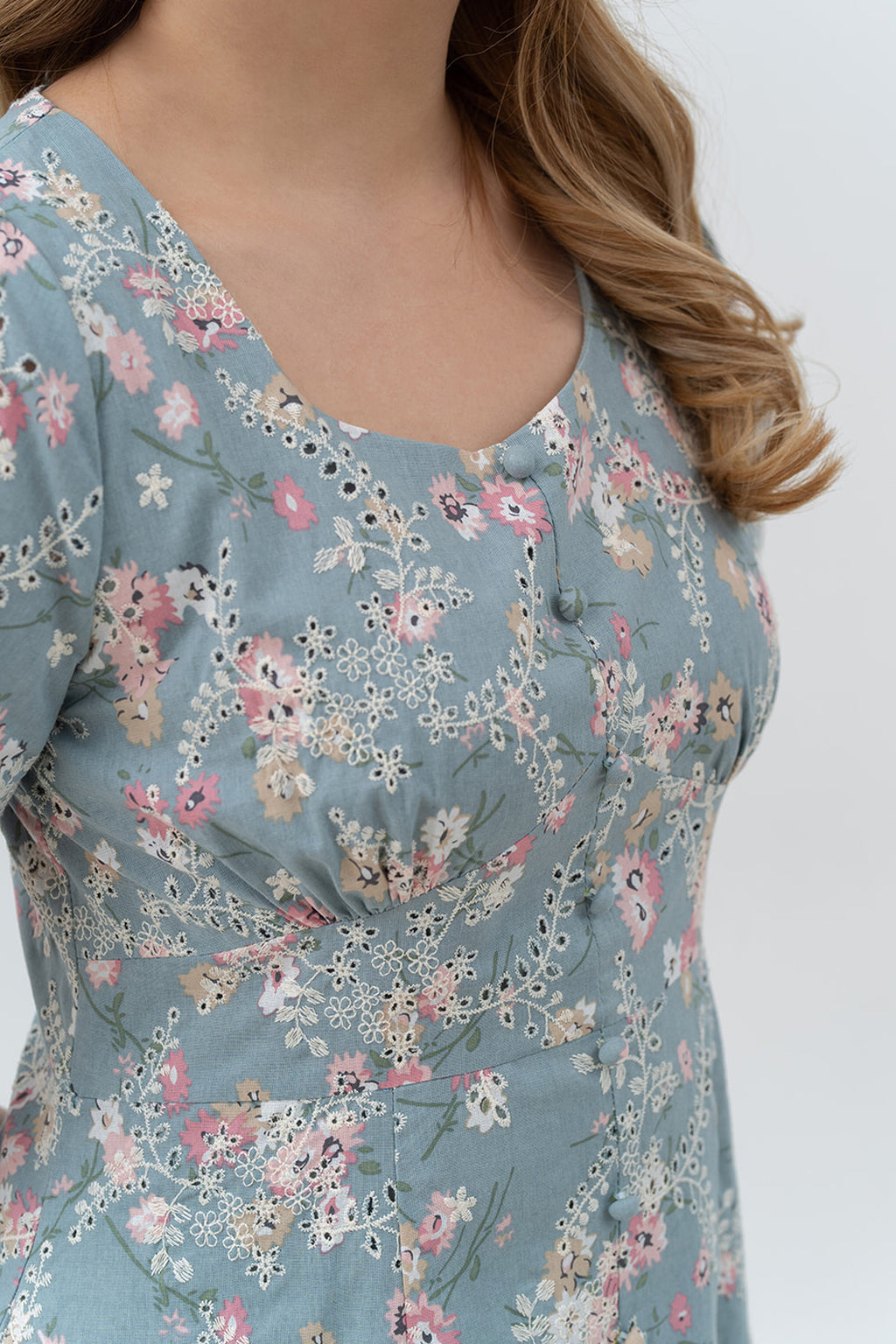 Embroidery Dress (Blue)