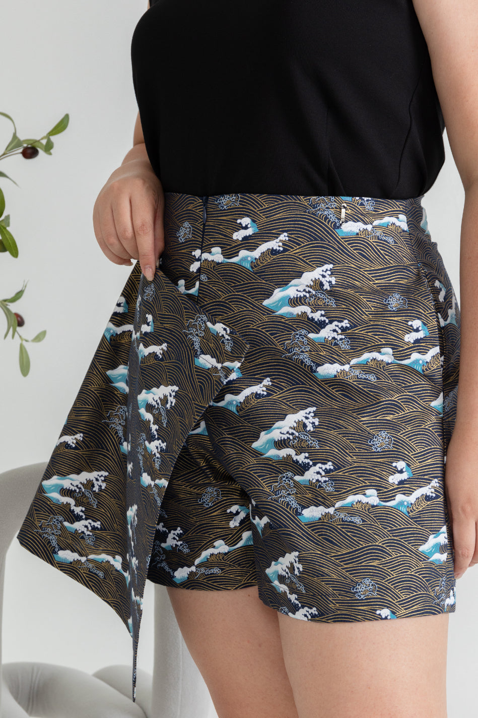 Japanese Prints Skorts (Waves)