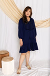 Crochet-Tassels Textured Dress (Navy), Dress - 1214 Alley