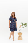 Leilani Ruffles Hem Dress (Navy)