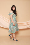 Emily Cold Shoulder Midi Dress (Tropical Mint), Dress - 1214 Alley
