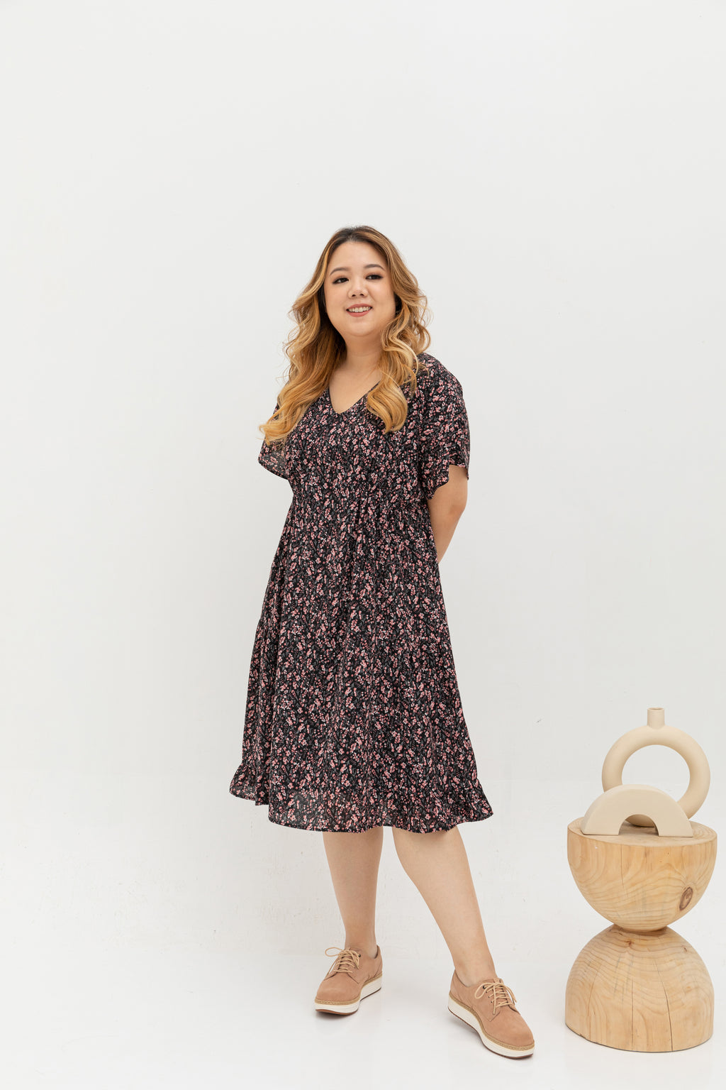 Relax Floral Sundress (Black Rose)